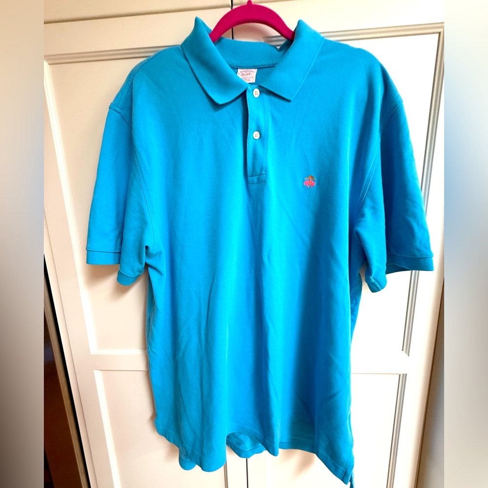 Brooks Brothers Men's‎  Sport 346 Short Sleeve Polo Shirt Logo Small Blue  #27